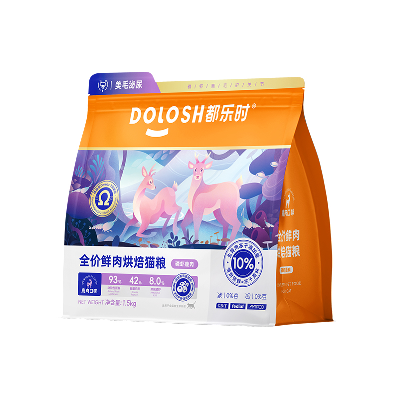 DOLOSH Complete Fresh Meat Baked Cat Food (Krill & Venison)