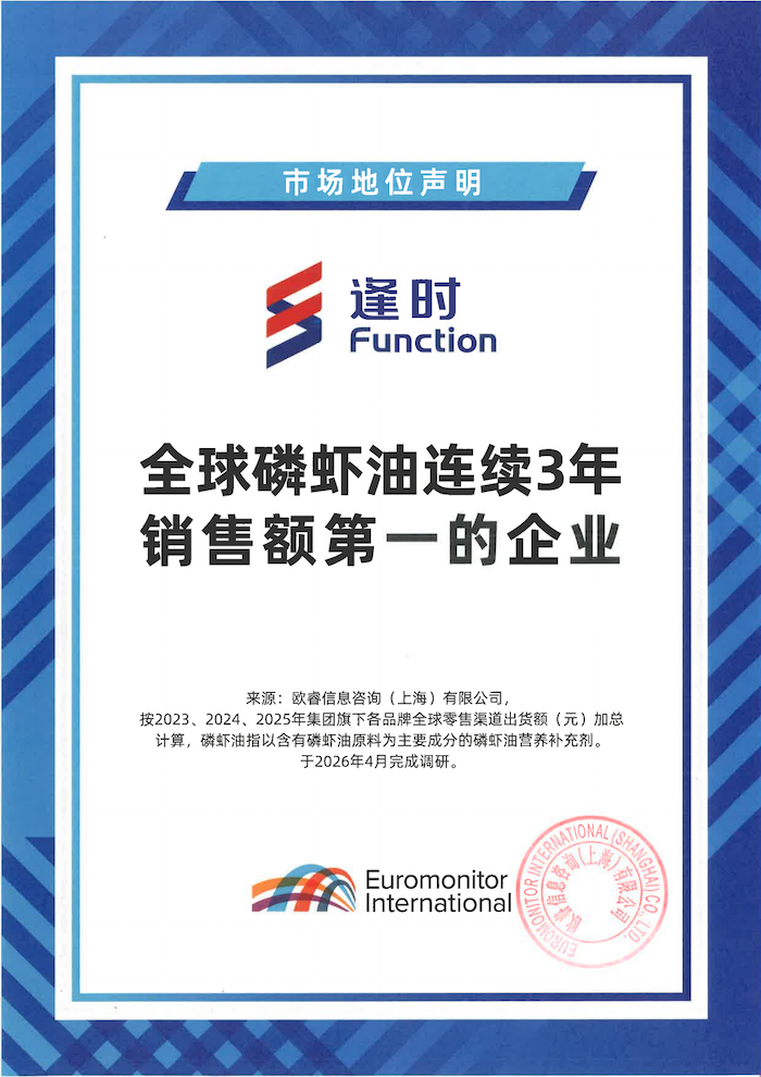 Euromonitor International certified Function Technology as a 